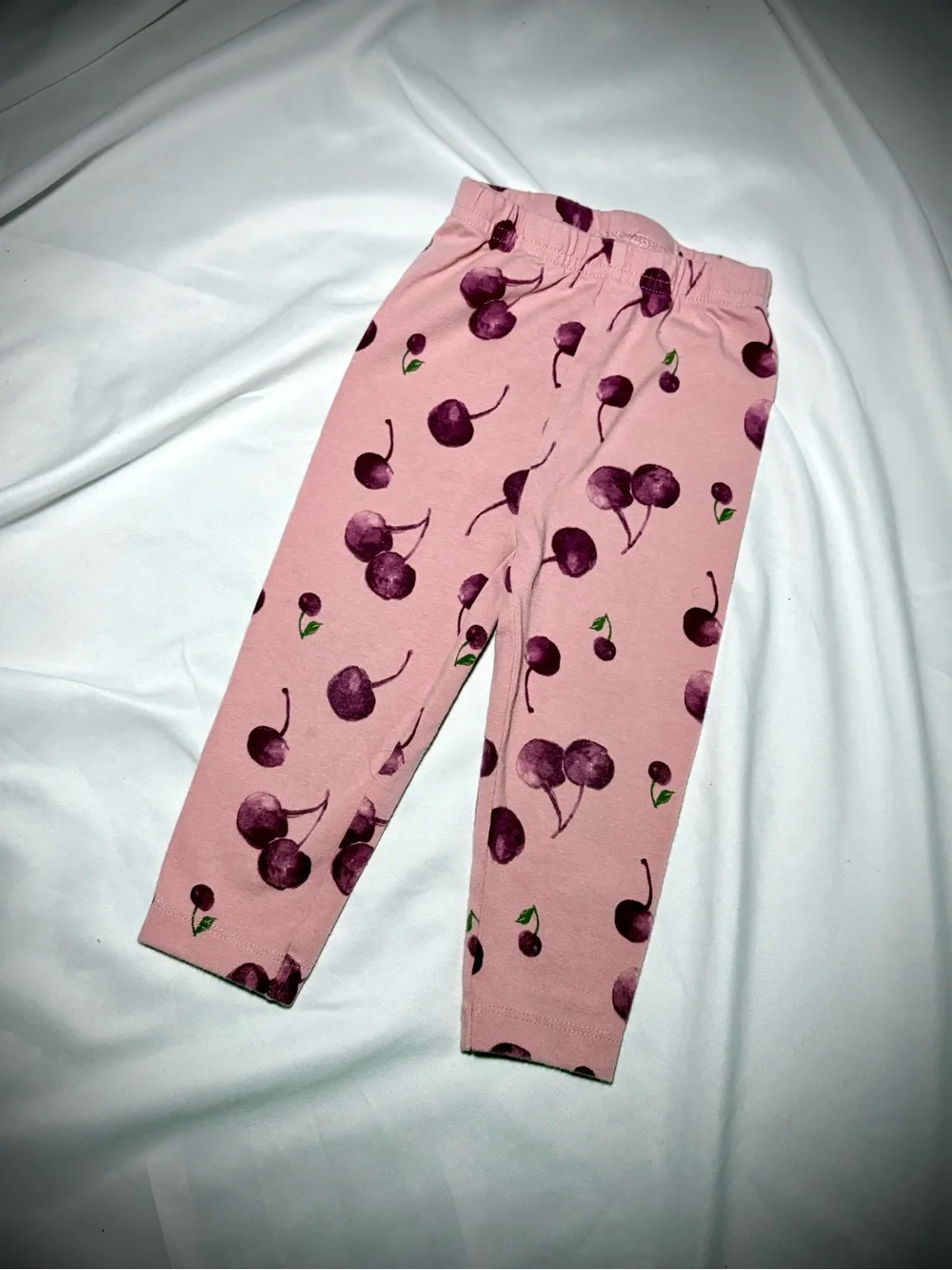 Carter's Pink Leggings with Purple Cherry Print